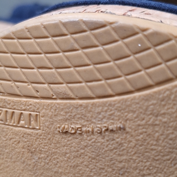 Stuart Weitzman Minky Platform Wedge Sandal Blue 9.5 EUC - Picture 13 of 16